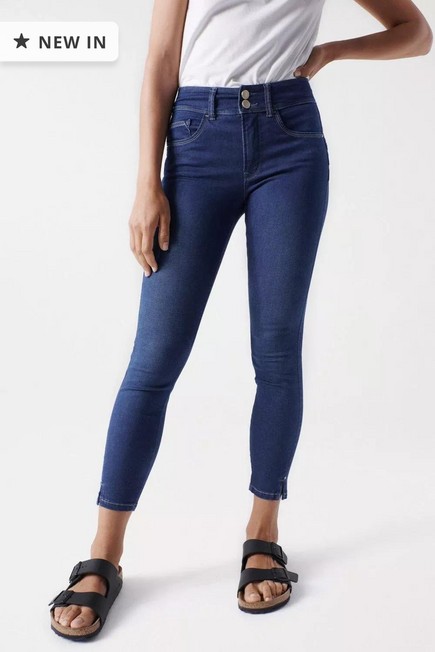 Salsa Jeans - Blue Soft Touch Skinny Push In Secret Jeans With Detail On The Hem